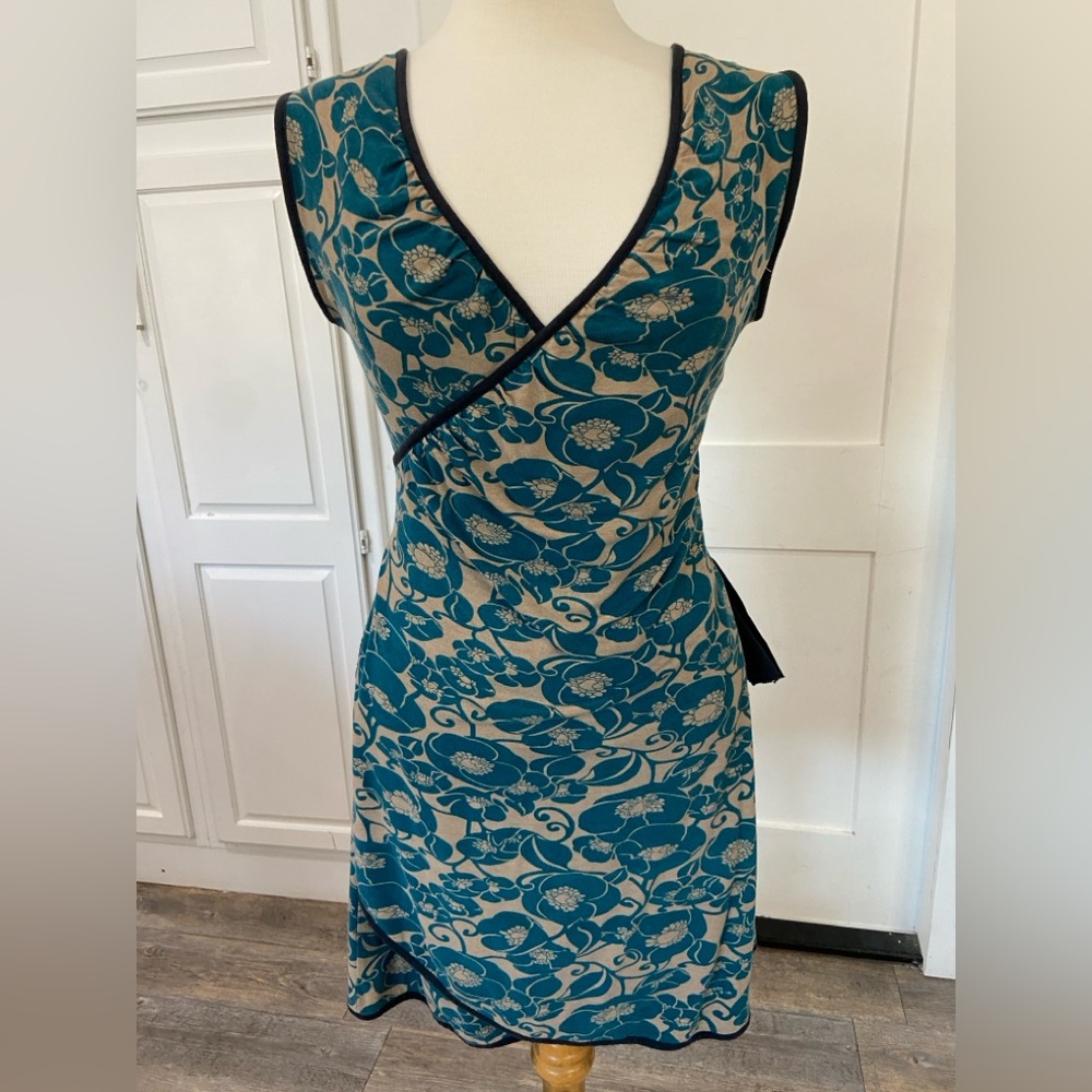 Handmade Reversible Wrap Dress Boho Super Soft Green Pink Floral Print Small
